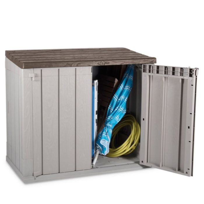 OSTAVA BAŠTANSKA PVC 129.5X74X5X111CM SIVA-BRAON