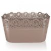 SAKSIJA ČIPKA LACE OVALNA  FI 28.5CM MOCCA - 1