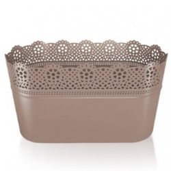 SAKSIJA ČIPKA LACE OVALNA  FI 28.5CM MOCCA