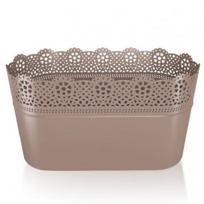 SAKSIJA ČIPKA LACE OVALNA  FI 28.5CM MOCCA