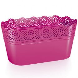 SAKSIJA ČIPKA  LACE OVALNA  FI 28.5 CIKLAMA