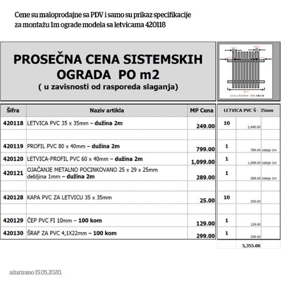 LETVICA PVC 35X35MM – DUŽINA 2M