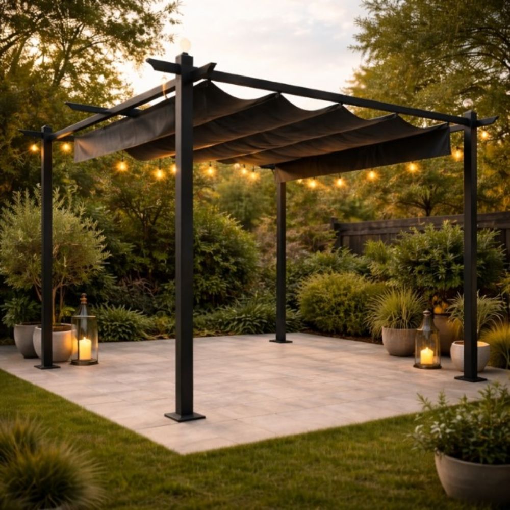 PERGOLA  3X3M  TAMNO SIVA