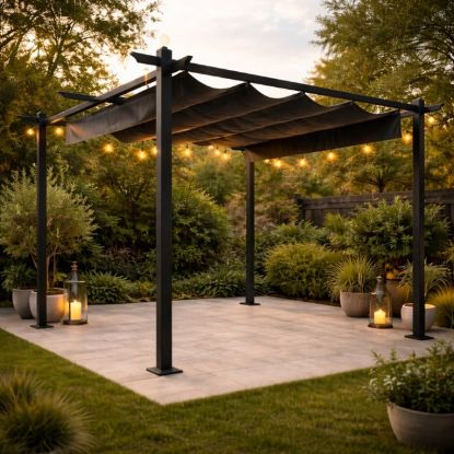 PERGOLA  3X3M  TAMNO SIVA