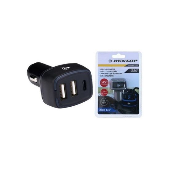 PUNJAČ ZA TELEFON 2XUSB A +USB C DUNLOP