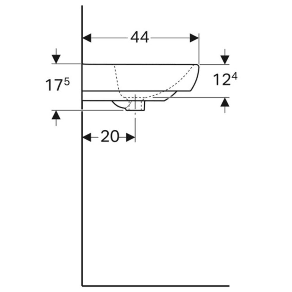 LAVABO GEBERIT 550x440mm SELNOVA SQUARE