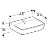 LAVABO GEBERIT 450x350mm SELNOVA SQUARE - 4