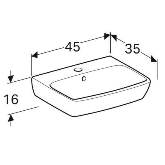 LAVABO GEBERIT 450x350mm SELNOVA SQUARE