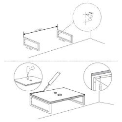 Slika NOSAČ ZA LAVABO ZIDNI 2.5 × 44 × 15 cm HROM