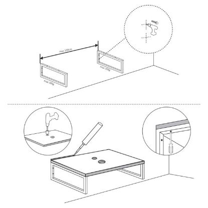 Slika NOSAČ ZA LAVABO ZIDNI 2.5 × 44 × 15 cm HROM