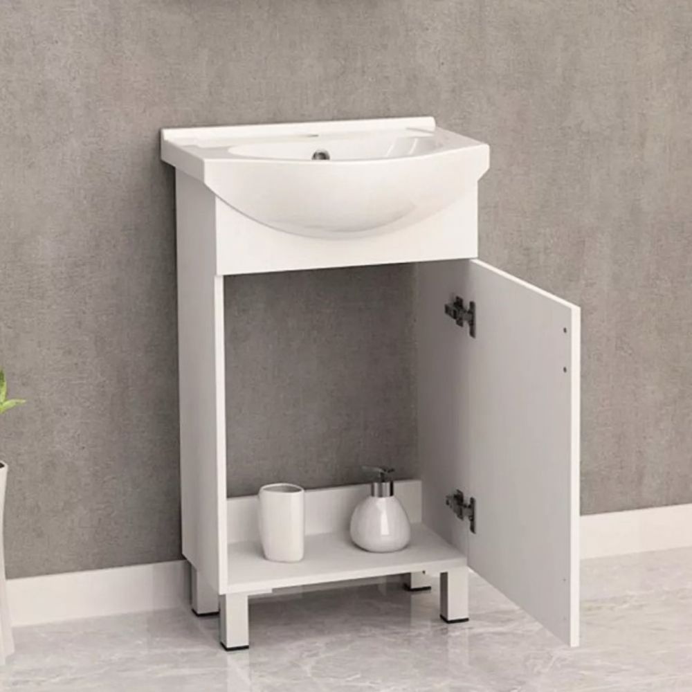ORMARIC SA LAVABOOM  VODOOTPORAN SOFT CLOSE 40X85X50 PVC BELA