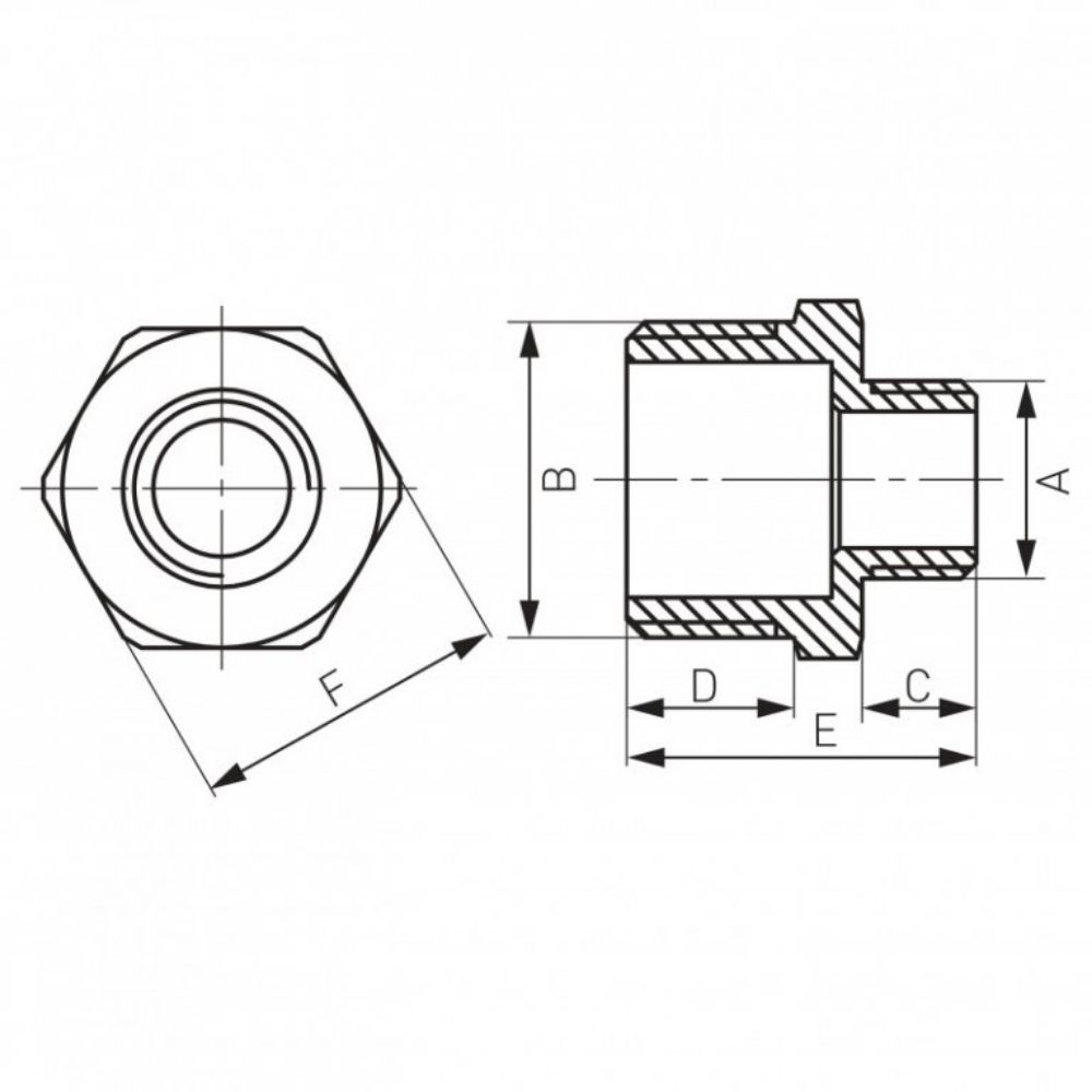 NIPL DUPLI 3/8''x1/2'' HROMIRANI