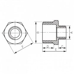 NIPL DUPLI 3/8''x1/2'' HROMIRANI