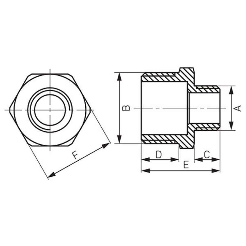 NIPL DUPLI 1/4''x1/2'' HROMIRANI