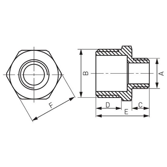 NIPL DUPLI 1/4''x1/2'' HROMIRANI