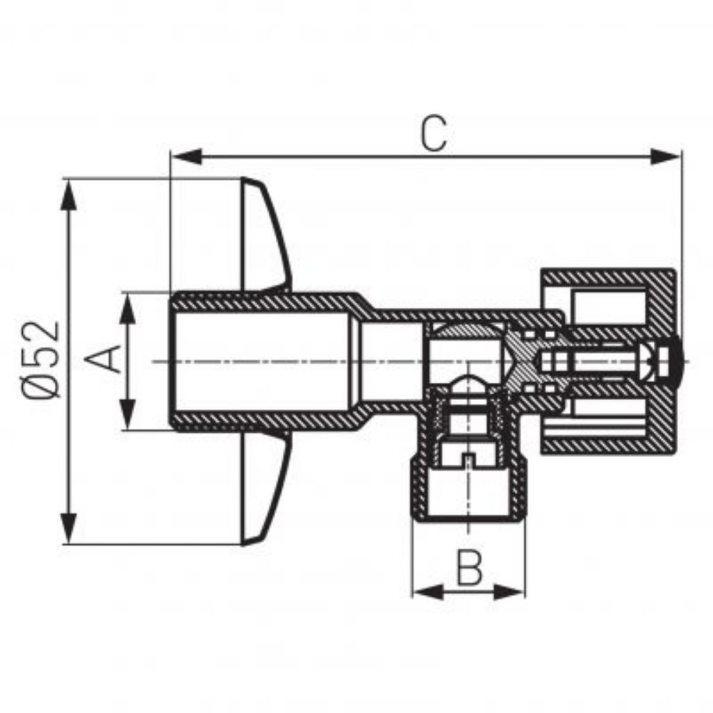 EK VENTIL KUGLASTI SA ROZETNOM 1/2''x1/2''