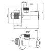EK VENTIL UGAONI 1/2 x 3/8 MAT CRNI - 3
