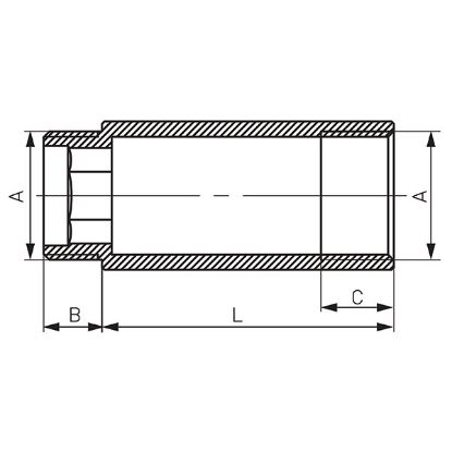 PRODUŽETAK 1/2'' HROMIRANI 15MM