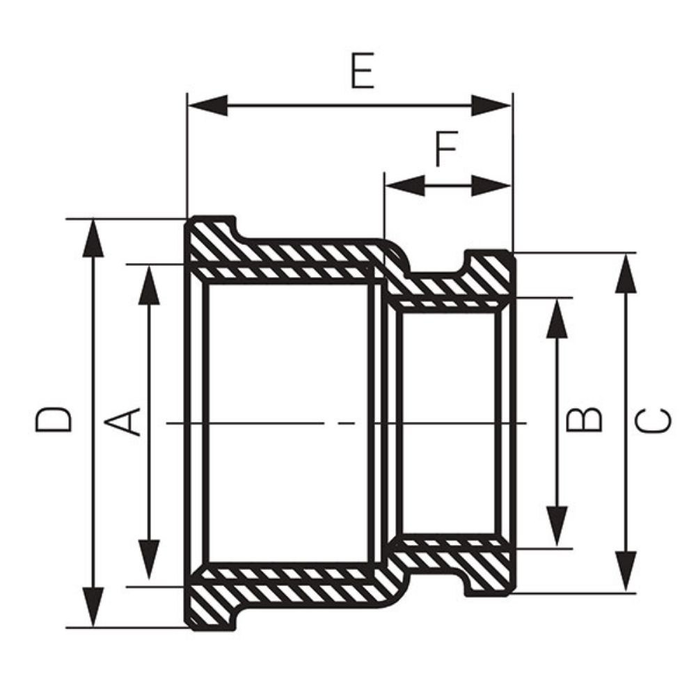 MUF REDUCIRANI 3/4''x1/2'' HROMIRANI