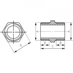 NIPL DUPLI 3/4'' HROMIRANI