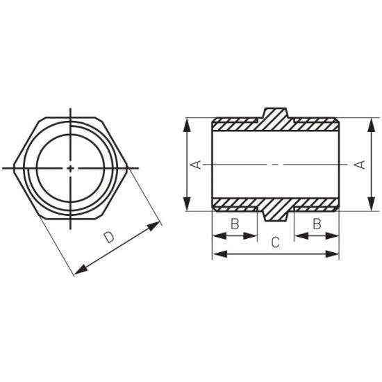 NIPL DUPLI 3/4'' HROMIRANI
