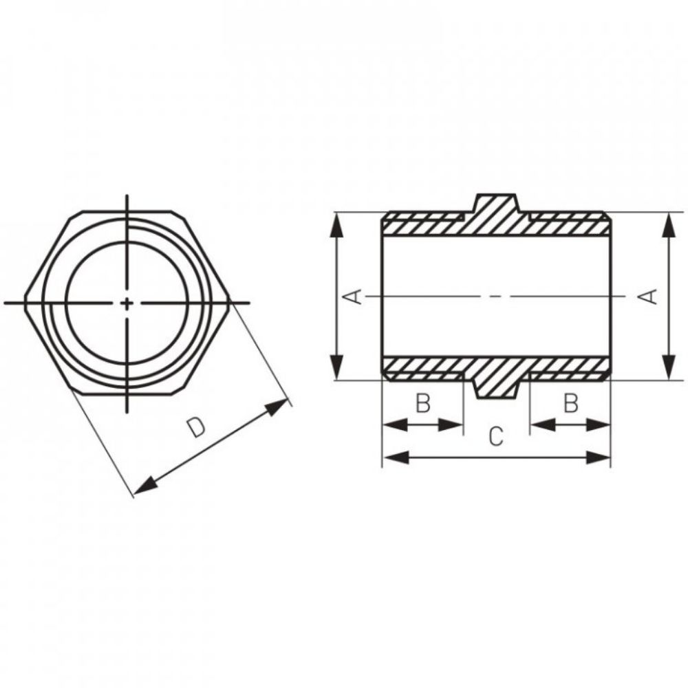 NIPL DUPLI 1/2'' HROMIRANI