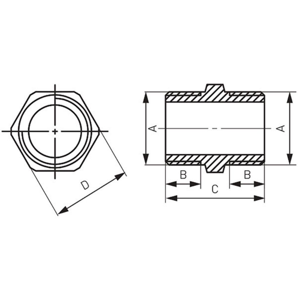 NIPL DUPLI 3/8'' HROMIRANI