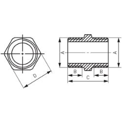 NIPL DUPLI 3/8'' HROMIRANI
