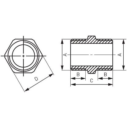 NIPL DUPLI 3/8'' HROMIRANI