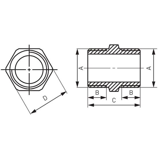 NIPL DUPLI 3/8'' HROMIRANI