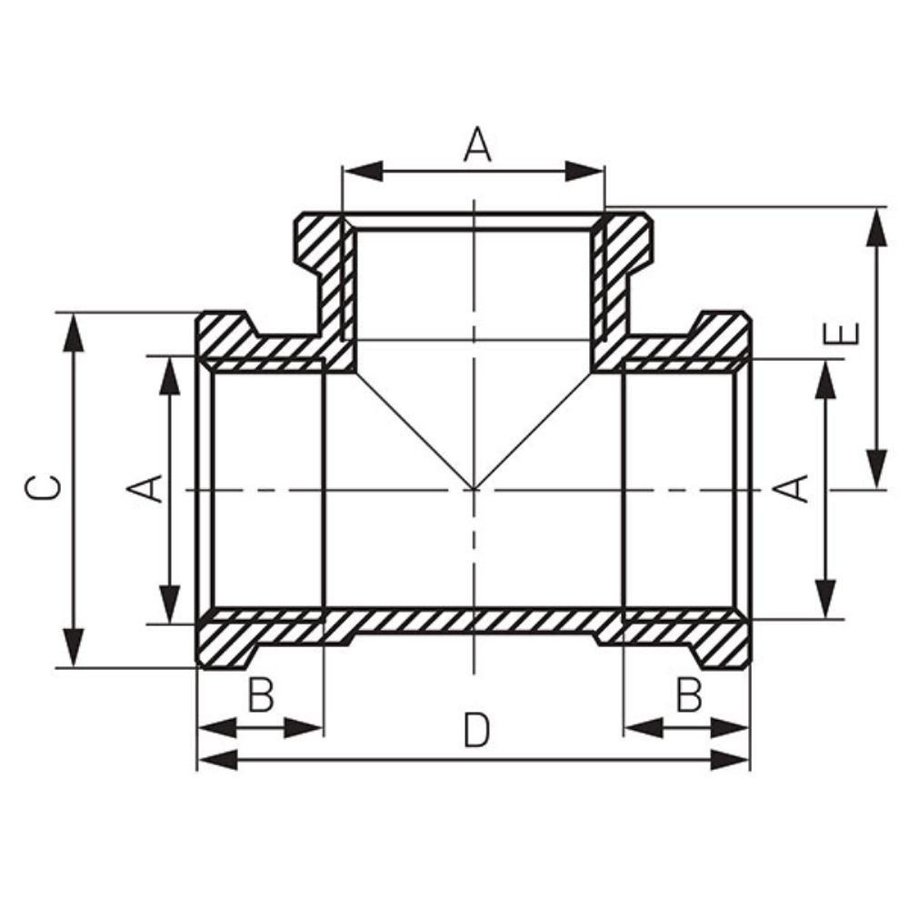 T-KOMAD ŽENSKO-ŽENSKO 3/4'' HROMIRANO