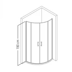 TUŠ PARAVAN POLUKRUŽNI 90x90x190 6mm (846RK101)