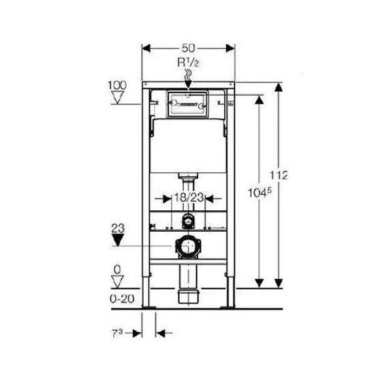 ELEMENT ZA MONTAŽU ZA KONZOLNU WC ŠOLJU DELTA H=112cmDUOFIX