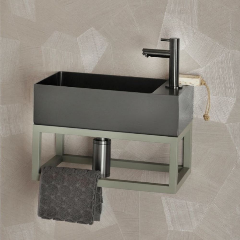 NOSAČ ZA LAVABO SA DRŽAČEM ZA PEŠKIR 40 × 22 × 15 cm ZELENI