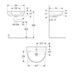 Slika LAVABO GEBERIT 550x440mm SELNOVA