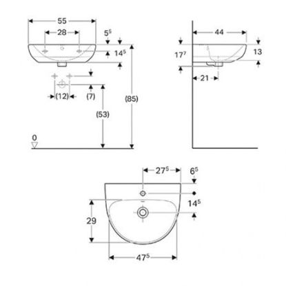 Slika LAVABO GEBERIT 550x440mm SELNOVA