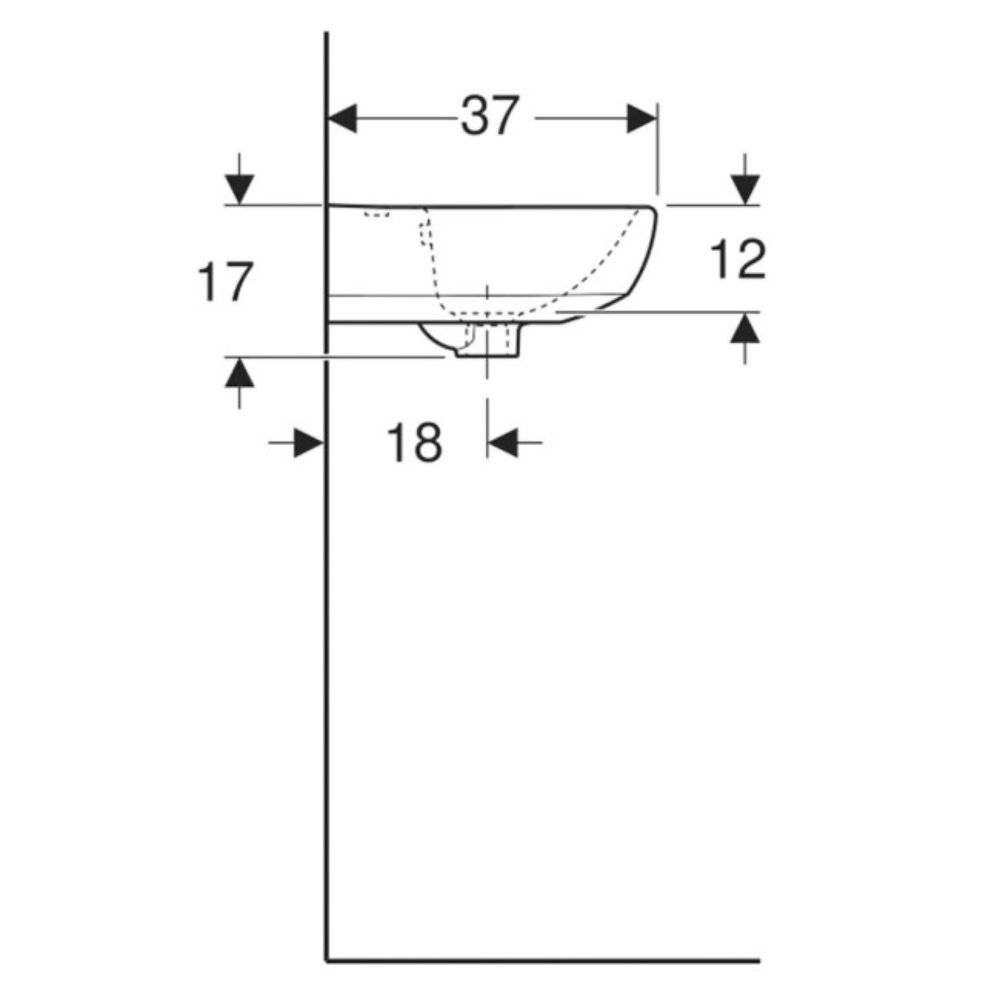 LAVABO GEBERIT 450x370mm SELNOVA