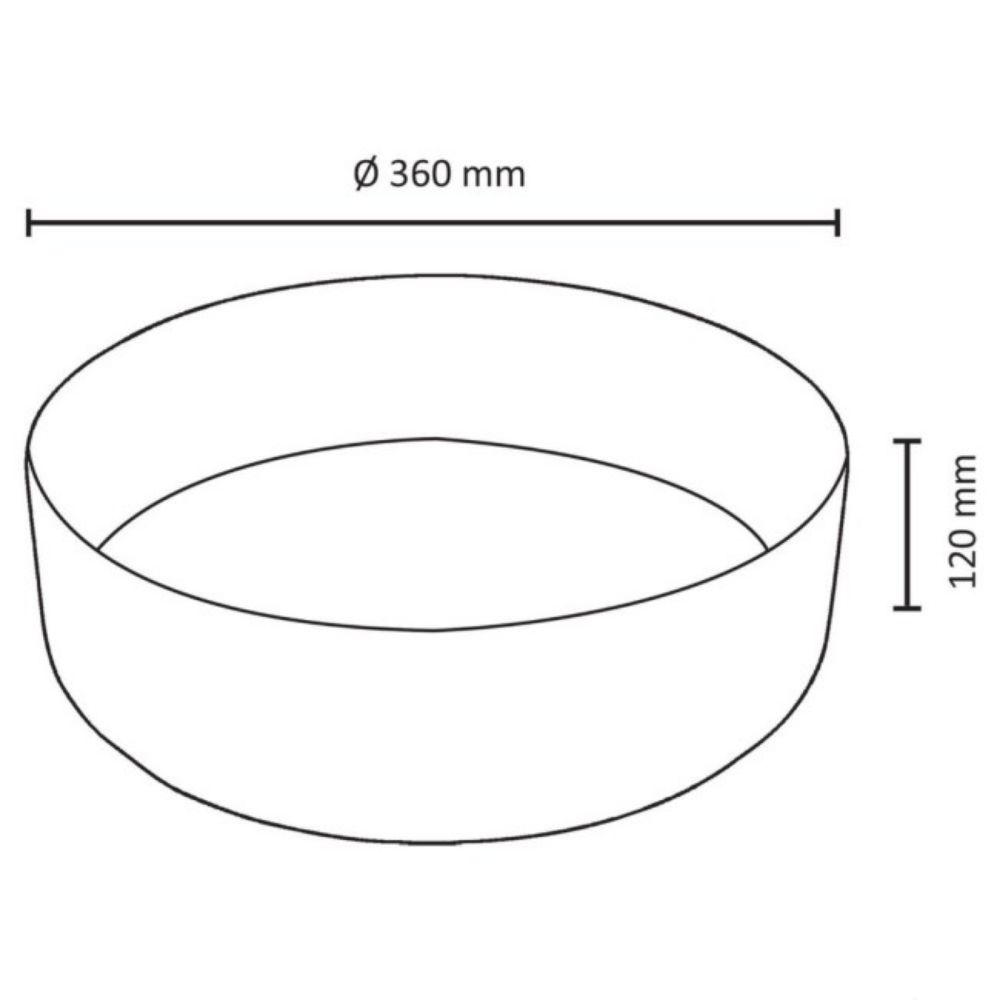 LAVABO OKRUGLI KERAMIČKI MIRA Ø 36 cm CRNI KOMPAKTNI