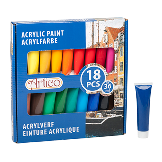 BOJE AKRILNE 18KOM 36ml
