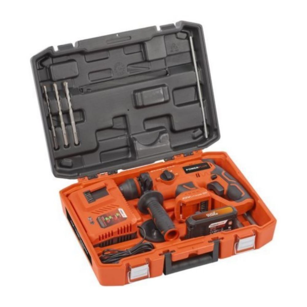 BUŠILICA UDARNA 20V ZA ŠTEMOVANJE+BATERIJA 2.0AH+PUNJAČ POWERPLUS