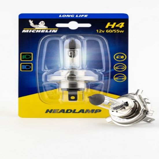 SIJALICA ZA AUTO H4 12V 60/55W P43T LONG LIFE 130% 2KOM MICHELIN