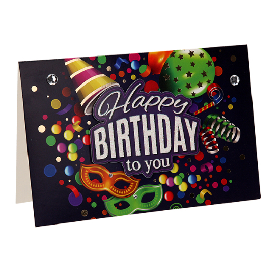 ČESTITKA HAPPY B MASKE 3D