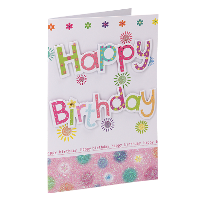 ČESTITKA HAPPY B CVEĆE 3D