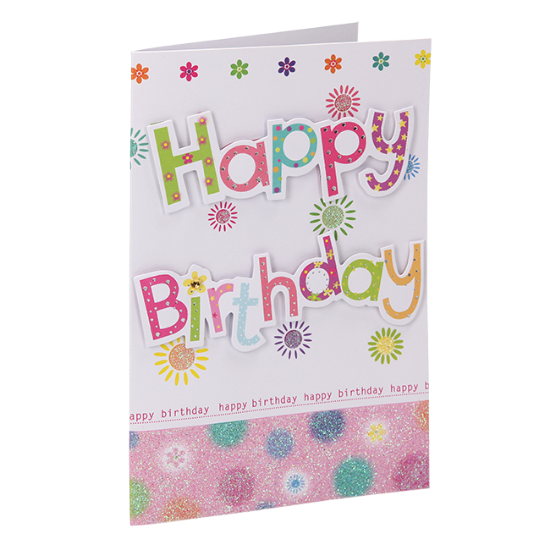 ČESTITKA HAPPY B CVEĆE 3D