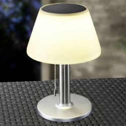 SOLARNA LED STONA LAMPA 28CM SREBRNA