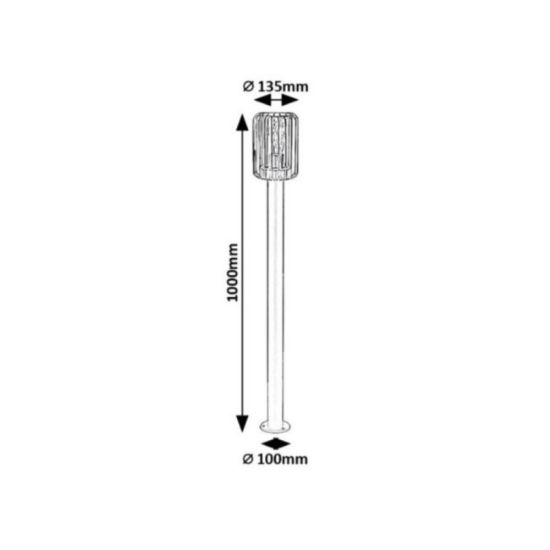 FENJER BAŠTENSKI STUBNI H=1000mm E27 IP44 TARPA RAB 77108