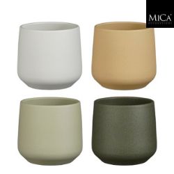 SAKSIJA OKRUGLA 13.5CM X14CM SIVA,SV.SIVA,ZELENA,BEŽ