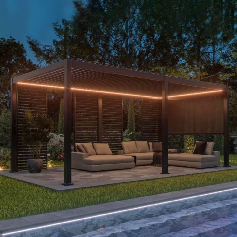 PERGOLA BIOKLIMATSKA LUX ANTRACIT 3X6X2.5M ALU ELEKTRO KONTROL I LED SVETLOM
