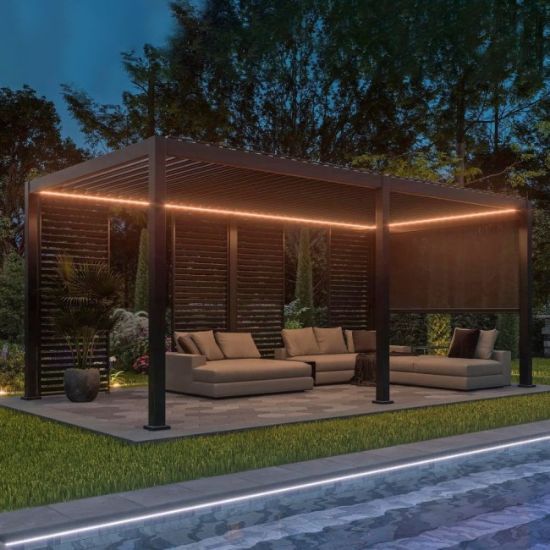 PERGOLA BIOKLIMATSKA LUX ANTRACIT 3X6X2.5M ALU ELEKTRO KONTROL I LED SVETLOM