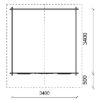 KUĆICA DRVENA KORZIKA 3.4x3.4m 28mm - 2